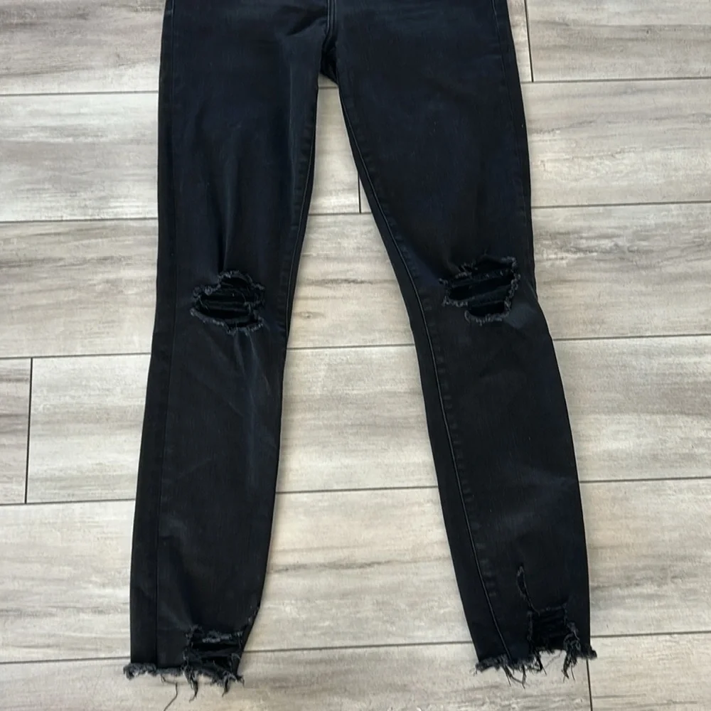 Abercrombie the super skinny ankle high rise jeans size 28 black long
